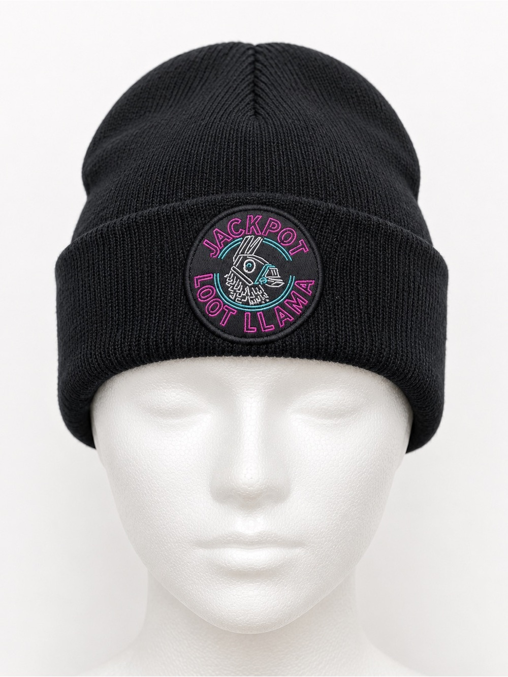 Jackpot Loot Llama Kids Black Knit Beanie with Patch
